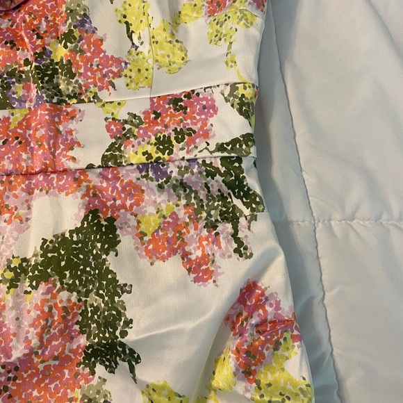Maeve White Floral Midi Dress with Pink and Yellow Blooms - Picture 4 of 7